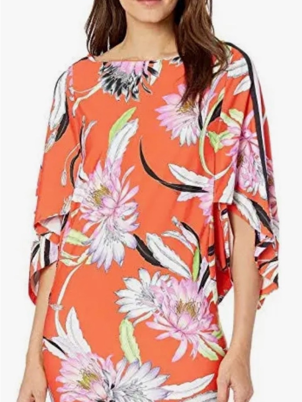 Trina Turk “Shangri La” Floral caftan Swim Cover Up  Tunic